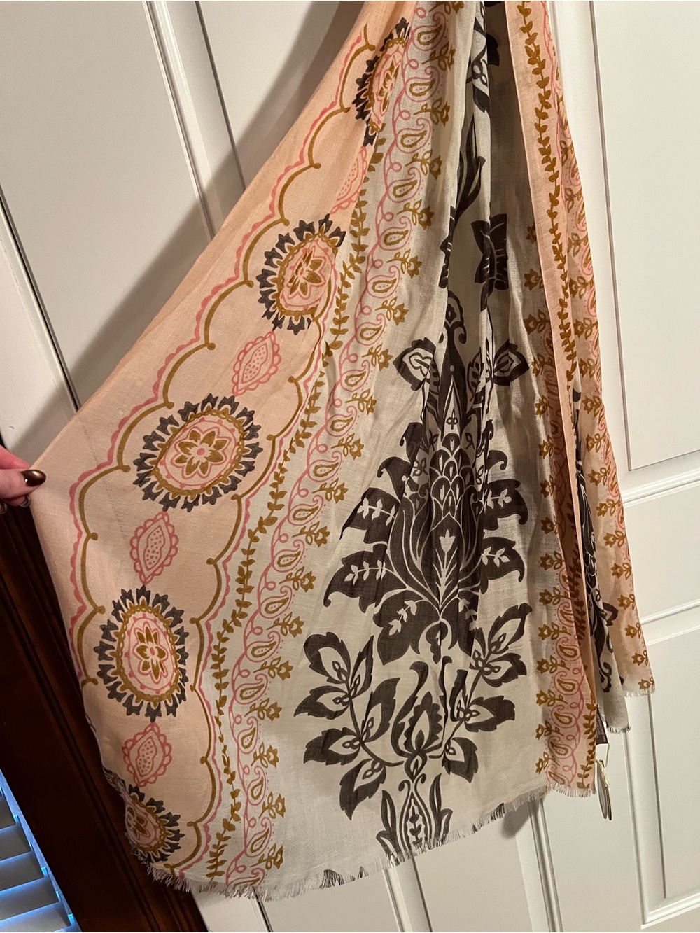 Spartina 449 Peach and Brown Printed Home Scarf